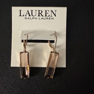 Lauren Ralph Lauren Gold and Brown Drop Earrings